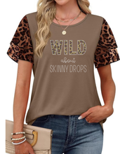 Load image into Gallery viewer, Partner.co Bling | Wild About Skinny Drops | BLING Women's Short Sleeve Sleeve Leopard Cheetah Shirt (Copy)
