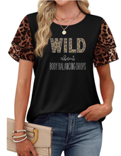 Load image into Gallery viewer, Partner.co Bling | Wild About Body Balancing Drops | BLING Women's Short Sleeve Sleeve Leopard Cheetah Shirt (Copy) (Copy)
