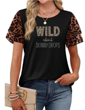 Load image into Gallery viewer, Partner.co Bling | Wild About Skinny Drops | BLING Women's Short Sleeve Sleeve Leopard Cheetah Shirt (Copy)
