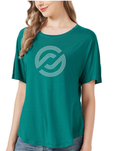 Load image into Gallery viewer, Partner.co Bling | Circle Logo | BLING Women's Short Sleeve Shirt PC Green
