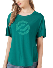 Load image into Gallery viewer, Partner.co Bling | Circle Logo | BLING Women's Short Sleeve Shirt PC Green
