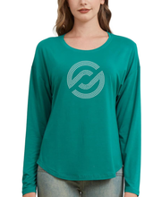 Load image into Gallery viewer, Partner.co Bling | Circle Logo | BLING Women's Long Sleeve Shirt PC Green
