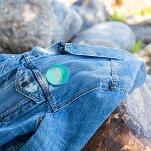 Partner.Co | Ask Me About Skinny Drops Pin/Yellow Logo Turquoise | Button Pins