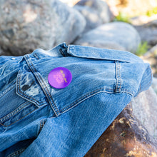 Load image into Gallery viewer, Partner.Co | Ask Me About Skinny Drops Neon Logo Purple | Button Pins
