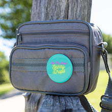Load image into Gallery viewer, Partner.Co | Ask Me About Skinny Drops Neon Yellow Logo Turquoise | Button Pins
