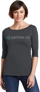 Partner.Co | BLING BUSINESS CASUAL Women's Scoop Neck 3/4 Sleeve Top
