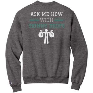 Partner.Co | Getting Healthy and Making Bank Green Man Logo Back / Ask Me How with Skinny Drops Women Logo| Sweatshirt