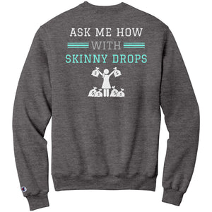 Partner.Co | Getting Healthy and Making Bank Lt. Green Logo Back / Ask Me How with Skinny Drops Women Logo| Sweatshirt