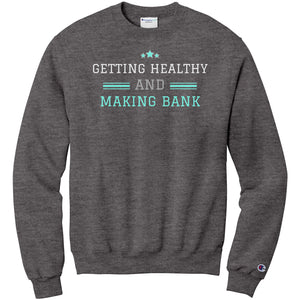 Partner.Co | Getting Healthy and Making Bank Lt. Green Logo Back / Ask Me How with Skinny Drops Women Logo| Sweatshirt