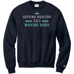 Partner.Co | Getting Healthy and Making Bank Lt. Green Logo Back / Ask Me How with Skinny Drops Women Logo| Sweatshirt