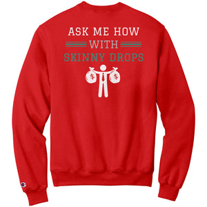 Partner.Co | Getting Healthy and Making Bank Green Man Logo Back / Ask Me How with Skinny Drops Women Logo| Sweatshirt