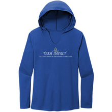 Load image into Gallery viewer, Team Impact| Women’s Perfect Tri Long Sleeve Hoodie | Team IMPACT Acronym
