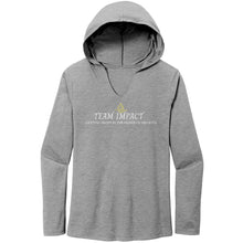 Load image into Gallery viewer, Team Impact| Women’s Perfect Tri Long Sleeve Hoodie | Team IMPACT Acronym
