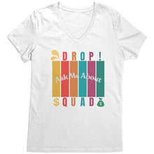 Load image into Gallery viewer, Partner.Co | Ask Me About Drop Squad  Multi Logo| Women&#39;s V-Neck
