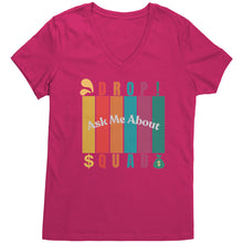 Load image into Gallery viewer, Partner.Co | Ask Me About Drop Squad  Multi Logo| Women&#39;s V-Neck
