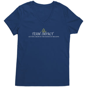 Team Impact| Women's V-Neck | Ask Me WHY You Need Body Balancing Drops