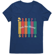 Load image into Gallery viewer, Partner.Co | Ask Me About Drop Squad  Multi Logo| Women&#39;s V-Neck
