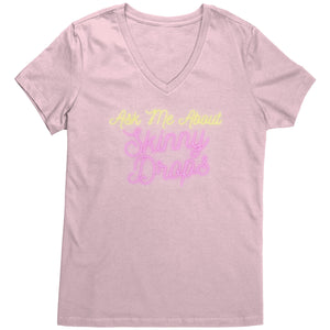Partner.Co | Ask Me About Skinny Drops Neon Logo |  Women's V-Neck