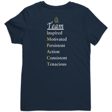 Load image into Gallery viewer, Team Impact| Women&#39;s V-Neck | Team IMPACT Acronym
