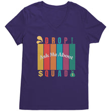 Load image into Gallery viewer, Partner.Co | Ask Me About Drop Squad  Multi Logo| Women&#39;s V-Neck
