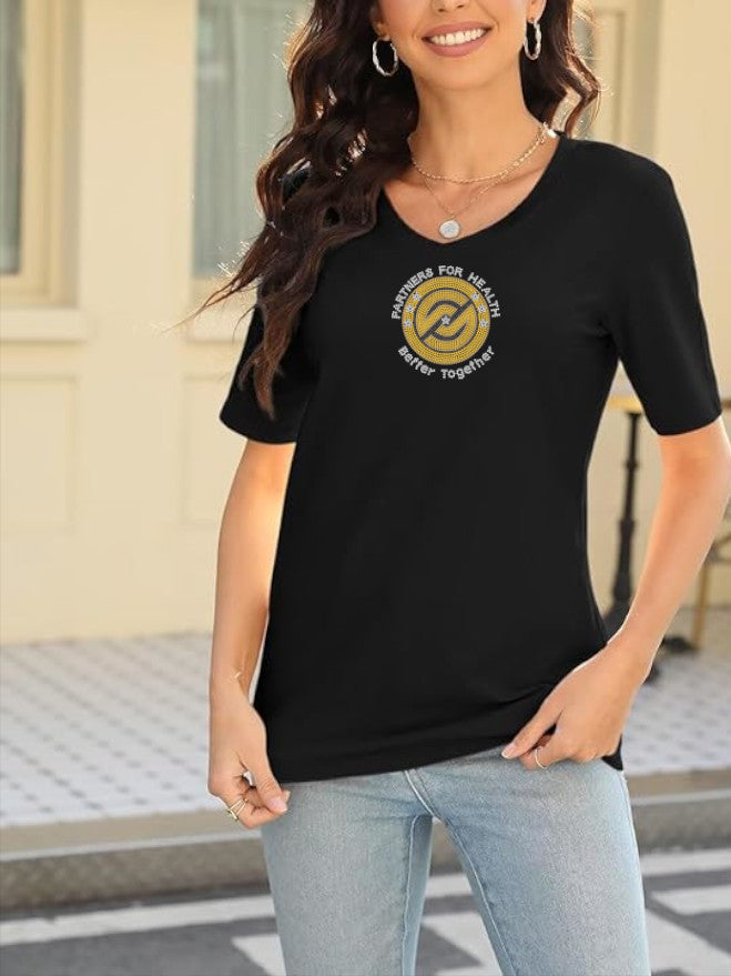 Partners For Health | Bev Vance Level Up Collection | BLING Business Casual Short Sleeve Top