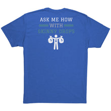 Load image into Gallery viewer, Partner.Co | Losing Weight and Making Bank Green Logo Back / Ask Me How with Skinny Drops Man Logo| Unisex Triblend Shirt
