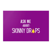 Load image into Gallery viewer, Partner.Co | Ask Me About Skinny Drops Stack Logo Purple/White | Event Poster
