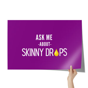 Partner.Co | Ask Me About Skinny Drops Stack Logo Purple/White | Event Poster