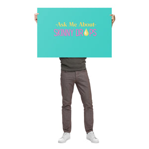 Partner.Co | Ask Me About Skinny Drops Yellow/Pink Logo| Event Poster