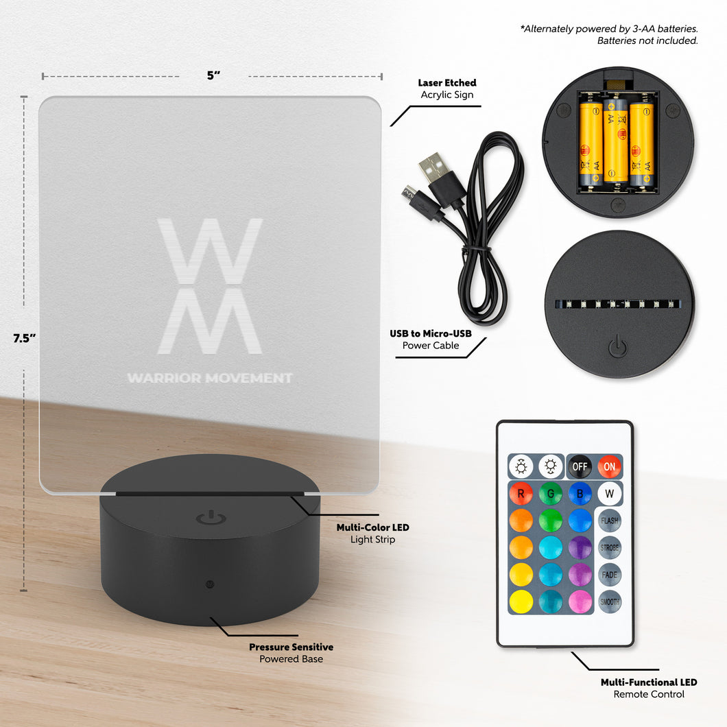 Warrior Movement | Warrior Movement Logo Rectangle LED Sign