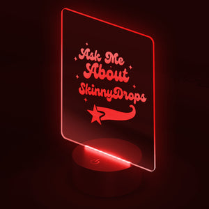 Partner.co|  Ask Me About Skinny Drops Baseball Logo| Rectangle  Color Changing LED Sign