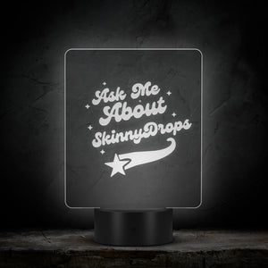 Partner.co|  Ask Me About Skinny Drops Baseball Logo| Rectangle  Color Changing LED Sign