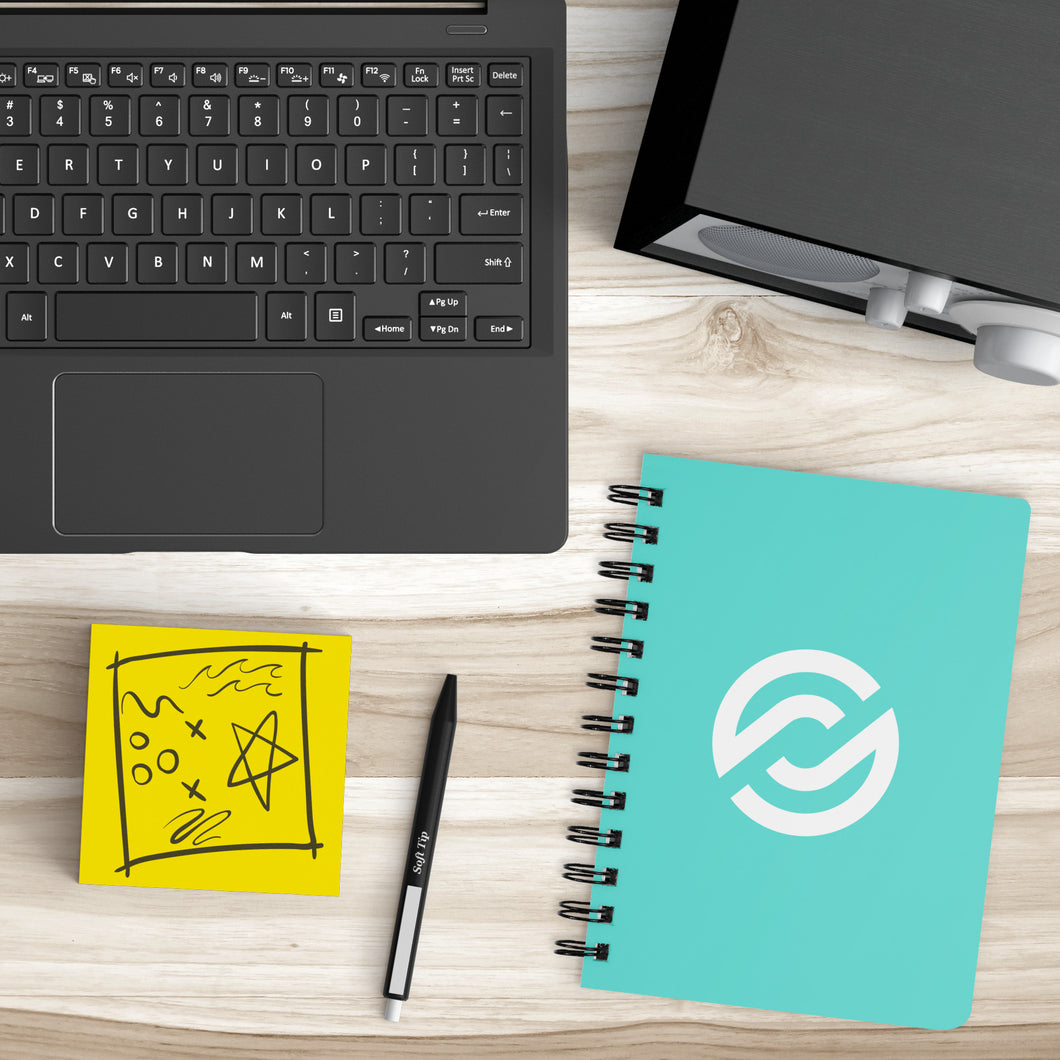 Partner.Co | Circle Logo| Turquoise Spiralbound Notebook