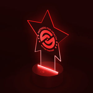 Partners For Health | Star Pedestal Acrylic LED Sign