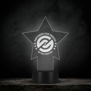 Partners For Health | Star Pedestal Acrylic LED Sign