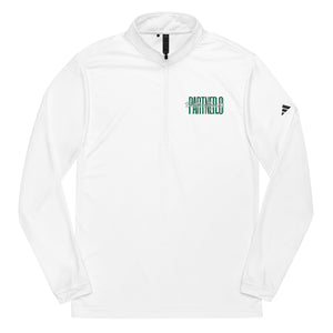 Partner.Co | Green Tall Logo | Quarter zip White  pullover