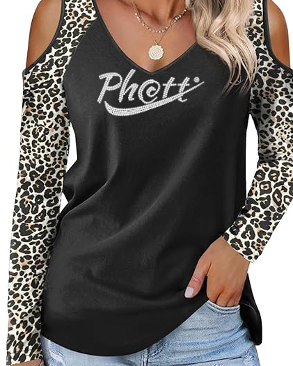 Ph@tt | BLING Women's Long Sleeve Cold Shoulder Top