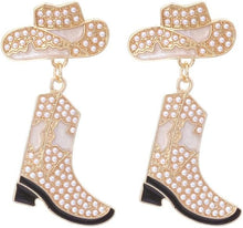 Load image into Gallery viewer, Partner.Co | PICK YOUR COLOR | Boots and Bling Earrings
