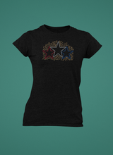 Load image into Gallery viewer, Parnter.co | DALLAS PXP Red White &amp; Blue | BLING Women&#39;s Short Sleeve Shirt

