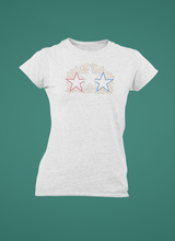 Load image into Gallery viewer, Parnter.co | DALLAS PXP Red White &amp; Blue | BLING Women&#39;s Short Sleeve Shirt
