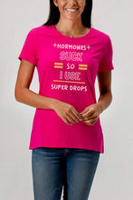 Load image into Gallery viewer, PARTNER.CO | FUN FITNESS Collection BLING Hormones Suck Women&#39;s Tee
