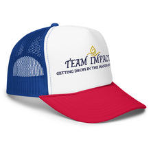 Load image into Gallery viewer, Team Impact| Getting These Drops In The Hands Of Millions|  Red White Blue Trucker Hat
