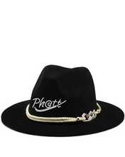 Load image into Gallery viewer, Ph@tt | BLING Fashion Wide Brim Felt Fedora Panama Hat with Ring Belt

