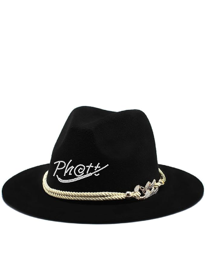 Ph@tt | BLING Fashion Wide Brim Felt Fedora Panama Hat with Ring Belt