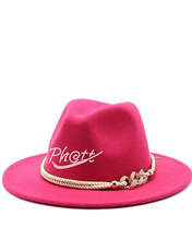Load image into Gallery viewer, Ph@tt | BLING Fashion Wide Brim Felt Fedora Panama Hat with Ring Belt

