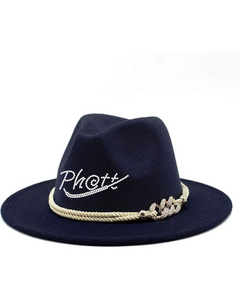 Ph@tt | BLING Fashion Wide Brim Felt Fedora Panama Hat with Ring Belt