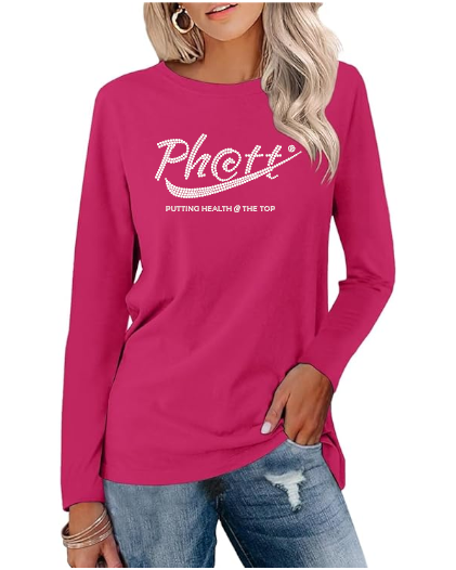 Ph@tt | Putting Health @ The Top | BLING Women's Long Sleeve Shirt
