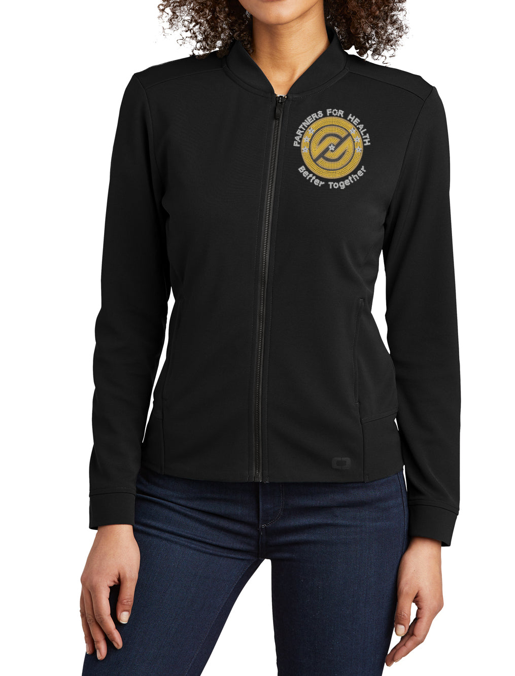 Partners For Health | Bev Vance Level Up Collection | BLING Women's No Hood Full Zip Jacket