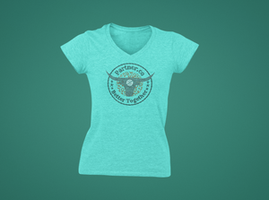 Parnter.co | DALLAS PXP Circle Logo | BLING Women's Short Sleeve Shirt V-Neck