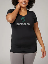 Load image into Gallery viewer, Partner.Co Circle Logo FUN FITNESS Collection BLING Cool Fitted Women&#39;s T-Shirt
